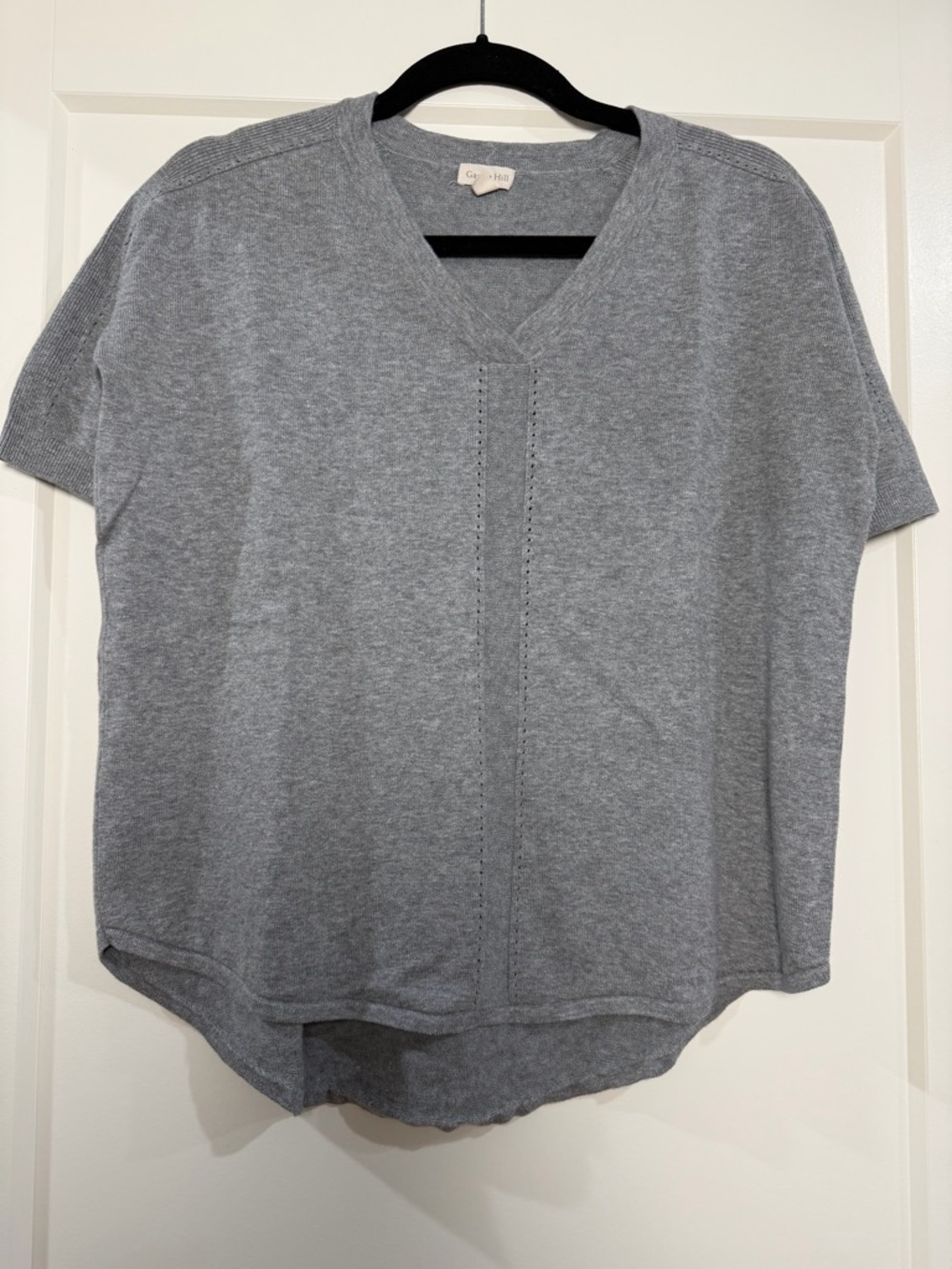 Garnet Hill Gray Short Sleeve Sweater Small